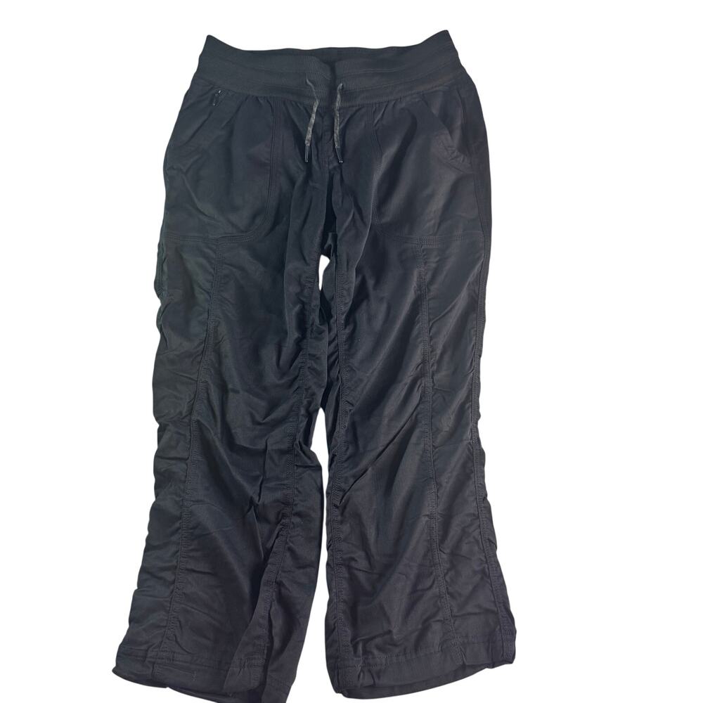 The North Face Capri Pants Women Small Black Athletic Hiking Drawstring Pockets